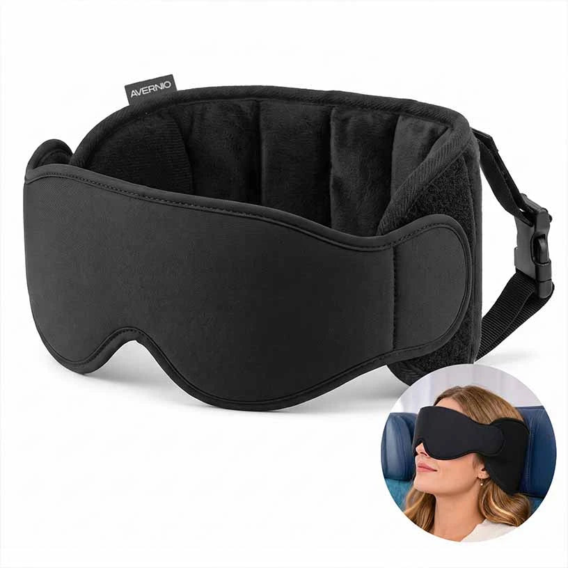 Avernio 2‑in‑1 Travel Sleep Mask With Neck Support