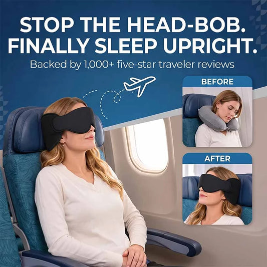 Avernio 2‑in‑1 Travel Sleep Mask With Neck Support
