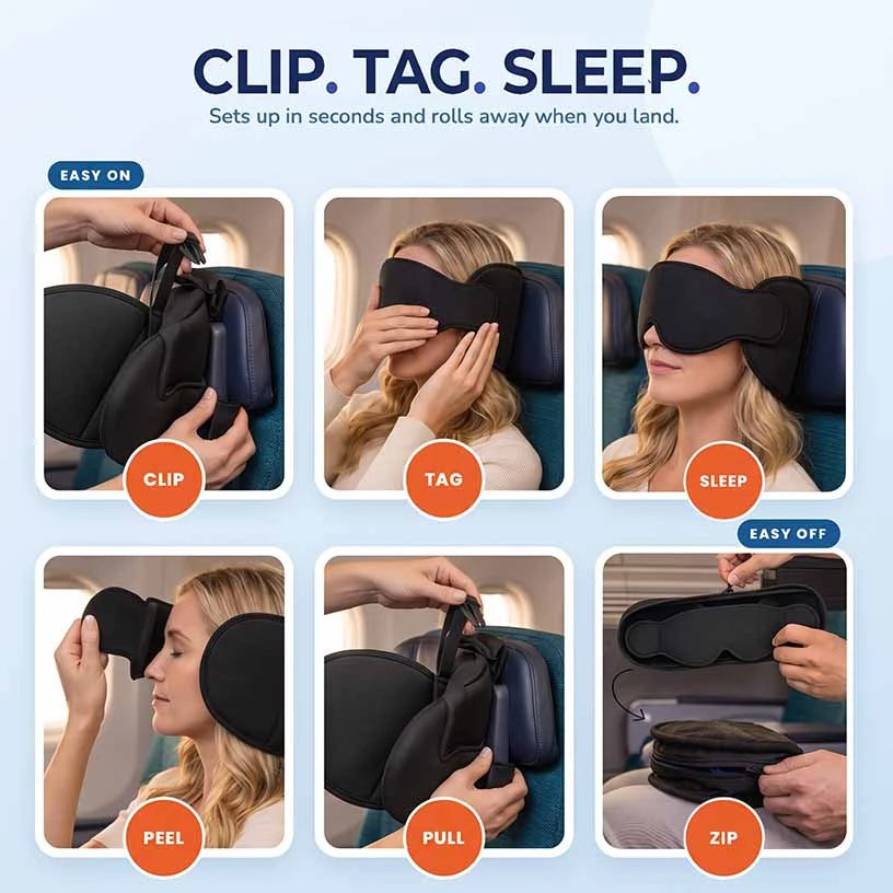 Avernio 2‑in‑1 Travel Sleep Mask With Neck Support