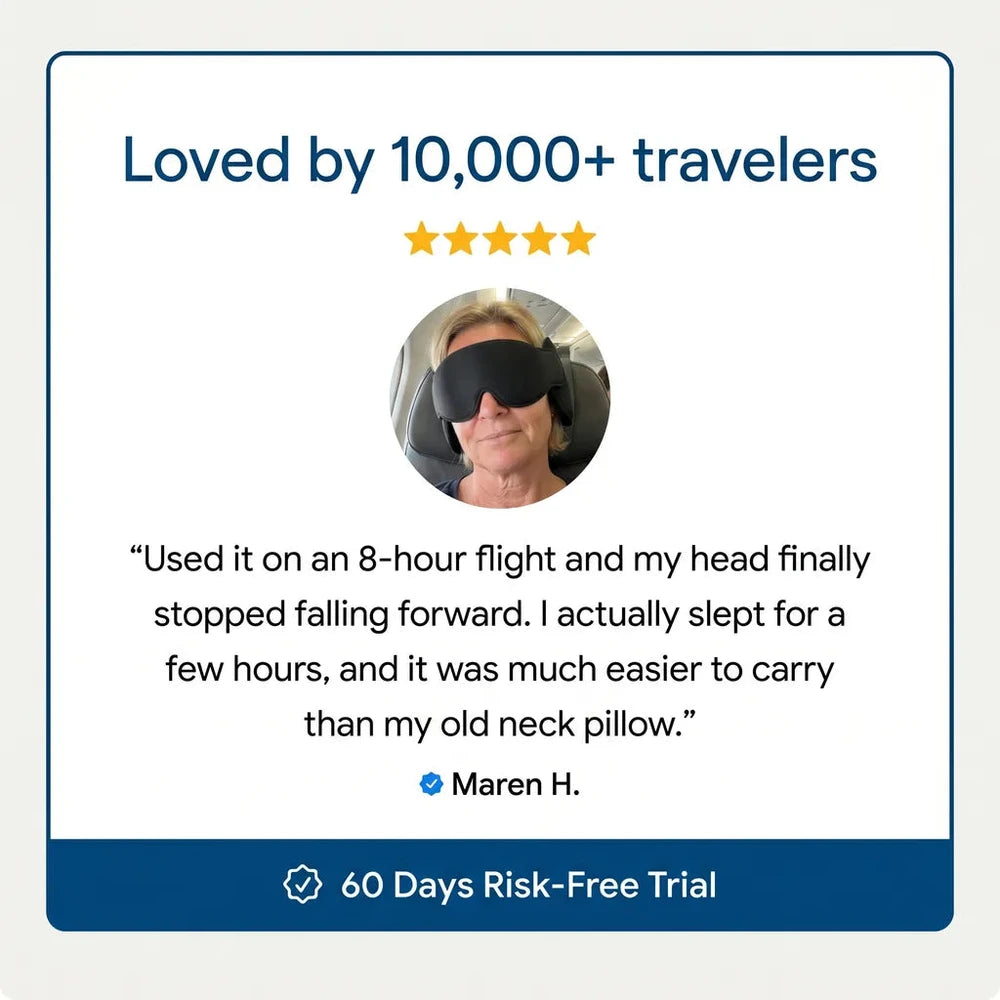 Avernio 2‑in‑1 Travel Sleep Mask With Neck Support