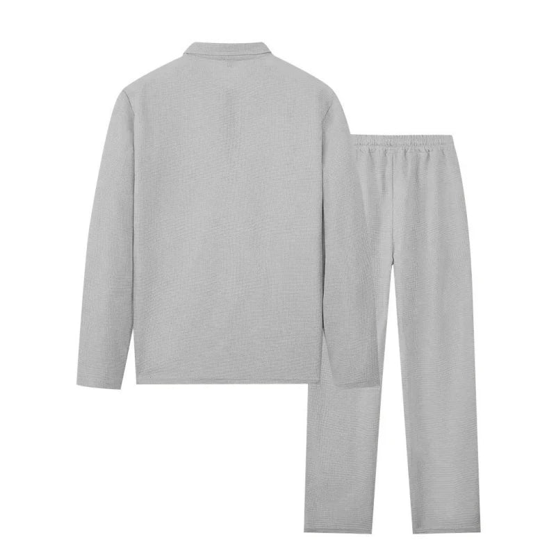 Mavkilo™Waffle Knit Quarter Zip Lounge Set