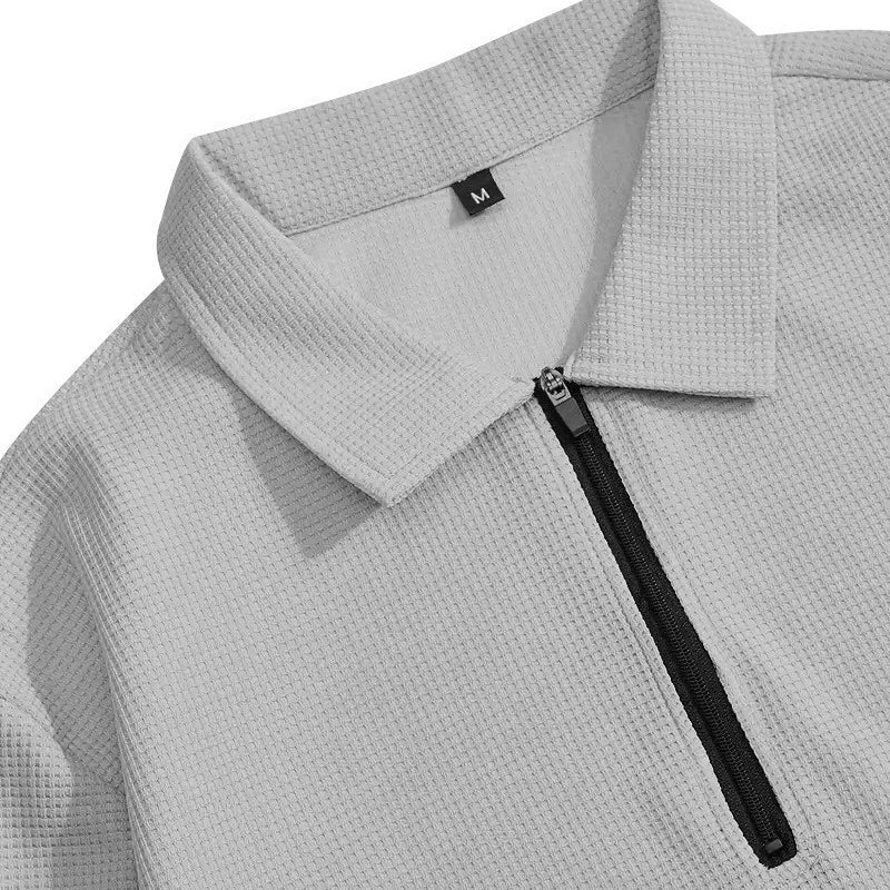 Mavkilo™Waffle Knit Quarter Zip Lounge Set