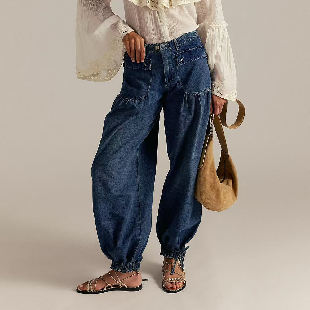 Women's High Waisted Stretchy Barrel Jeans