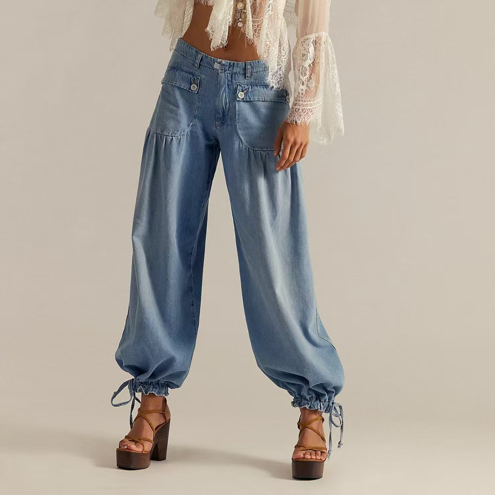 Women's High Waisted Stretchy Barrel Jeans